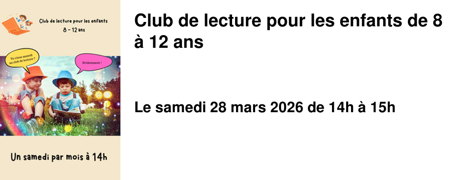 Club de lecture pour les enfants de 8 � 12 ans 