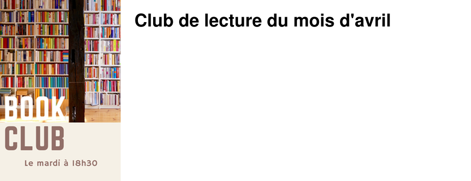 Club de lecture du mois d'avril