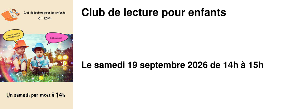 Club de lecture pour enfants